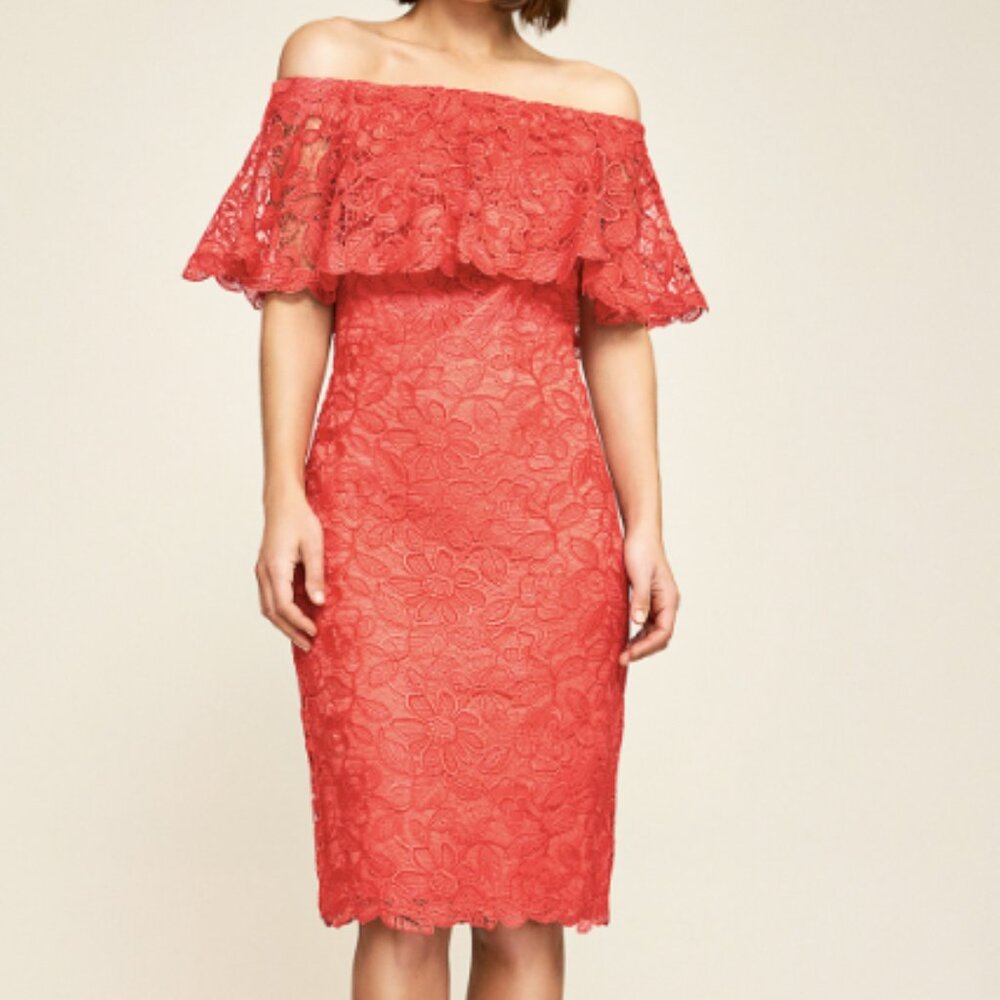 Tadashi Alba Lace Flounce Dress - Size 16